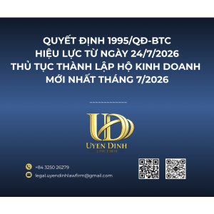 THỦ TỤC THÀNH LẬP HỘ KINH DOANH MỚI NHẤT THEO QUYẾT ĐỊNH 1995/QĐ-BTC